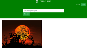 openclipart圖庫：Haunted House Moonlight Silhouette縮圖