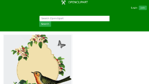 openclipart圖庫：Vintage Bird With Apple Blossom-資源代表圖