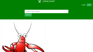 openclipart圖庫：Red cartoon lobster 縮圖