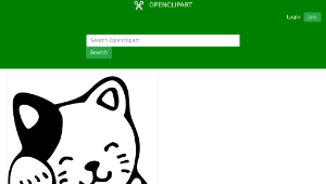 openclipart圖庫：Grooming Cat Line Art