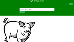 openclipart圖庫：pig - lineart-資源代表圖