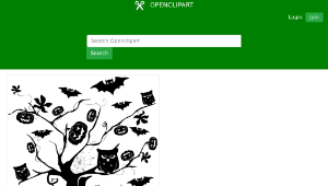 openclipart圖庫：Halloween Tree Silhouette縮圖