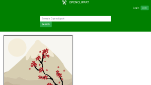 openclipart圖庫：Japanese Maple Tree In The Shadow Of A Mountain縮圖