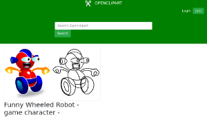 openclipart圖庫：Funny Wheeled Robot - game character - superb quality縮圖
