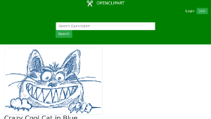 openclipart圖庫：Crazy Cool Cat in Blue縮圖