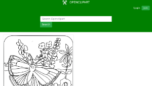 openclipart圖庫：Coloring Book - Butterfly-資源代表圖