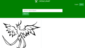 openclipart圖庫：Phoenix Bird Line Art-資源代表圖
