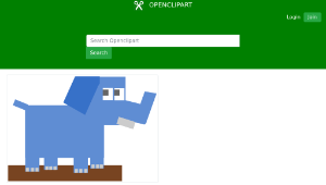 openclipart圖庫：Square animal cartoon elephant-資源代表圖