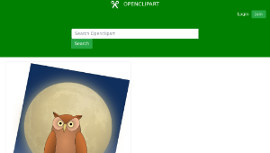 openclipart圖庫：The Owl and The Moon縮圖