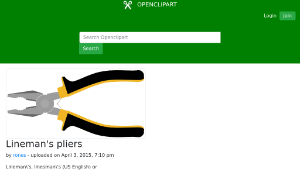 openclipart圖庫：Lineman's pliers-資源代表圖