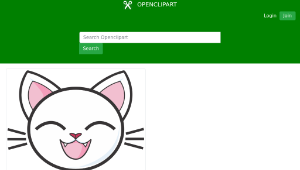 openclipart圖庫：Happy White Cat縮圖