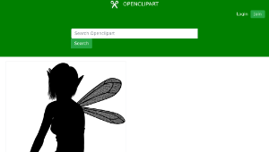 openclipart圖庫：Elf Fairy Silhouette縮圖