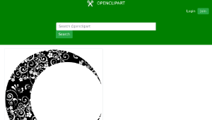 openclipart圖庫：Floral Crescent Moon Mark II縮圖
