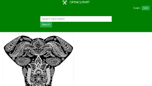 openclipart圖庫：Floral Pattern Elephant 2縮圖