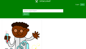 openclipart圖庫：Chemist making same really strong stuff, wearing only flip-flops-資源代表圖
