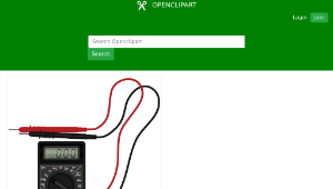 openclipart圖庫：Multimeter with test leads縮圖