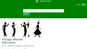 openclipart圖庫：Vintage Women Silhouette-資源代表圖