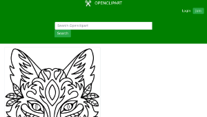 openclipart圖庫：Ornamental Fox Line Art-資源代表圖