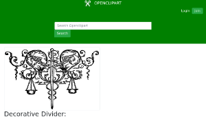 openclipart圖庫：Decorative Divider: Sword-資源代表圖