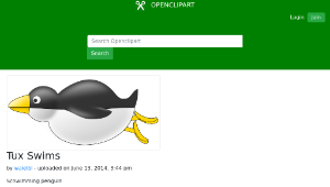 openclipart圖庫：Tux Swims-資源代表圖