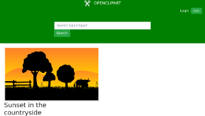 openclipart圖庫：Sunset in the countryside-資源代表圖