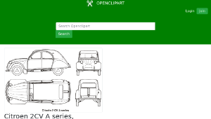 openclipart圖庫：Citroen 2CV A series, year 1960