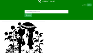 openclipart圖庫：Vintage Children Under Umbrella-資源代表圖