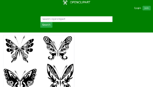 openclipart圖庫：Butterfly Line Art 22 To 25