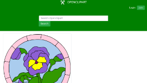 openclipart圖庫：Colored Pansy Stained Glass縮圖