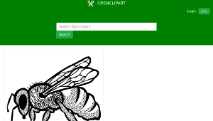 openclipart圖庫：Bee (lineart)-資源代表圖