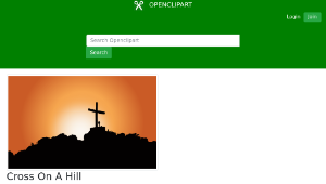 openclipart圖庫：Cross On A Hill Silhouette Sunrise