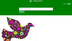 openclipart圖庫：Floral Peace Dove 2