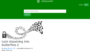 openclipart圖庫：Lock dissolving into butterflies 2