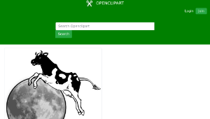 openclipart圖庫：The cow jumps over the moon