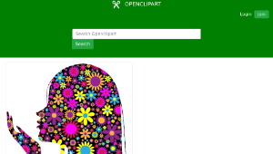 openclipart圖庫：Floral Girl Blowing Into Palm Silhouette