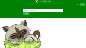 openclipart圖庫：Kitten Sleeping On Starry Pillow