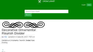 openclipart圖庫：Decorative Ornamental Flourish Divider-資源代表圖