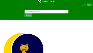 openclipart圖庫：Cat with moon (#dailysketch)