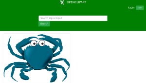 openclipart圖庫：Blue cartoon crab