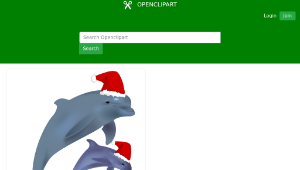 openclipart圖庫：christmas dolphins