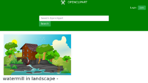 openclipart圖庫：watermill in landscape - square-資源代表圖