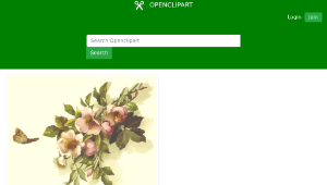 openclipart圖庫：Flowers and butterfly-資源代表圖