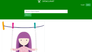 openclipart圖庫：Girl Swinging On Clothesline-資源代表圖