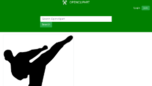 openclipart圖庫：Karate silhouette縮圖