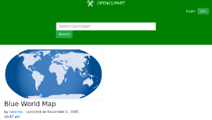 openclipart圖庫：Blue World Map-資源代表圖