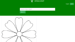 openclipart圖庫：Flower Daisy 8 petal template縮圖