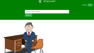 openclipart圖庫：Teacher / Manager between chair and desk-資源代表圖