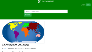 openclipart圖庫：Continents colored-資源代表圖