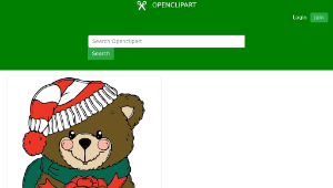 openclipart圖庫：Christmas Bear wih present-資源代表圖