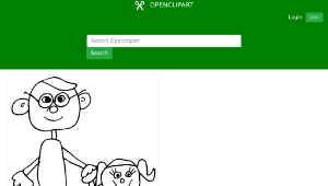 openclipart圖庫：Dad holding daughters hand縮圖